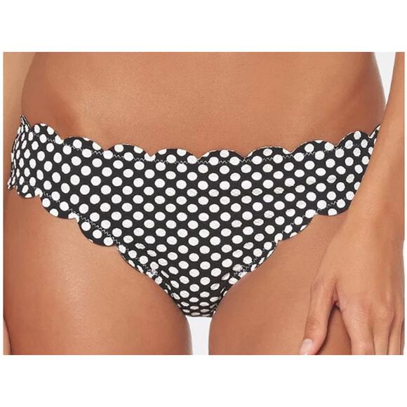 JESSICA SIMPSON Black & White Polka-Dot Texture Hipster Bikini Bottoms XL NWT - Picture 3 of 3